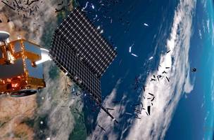 Lixo espacial pode agravar a crise ambiental na Terra por causa de suas composições com metais específicos• Créditos: Wikimedia Commons. (Foto: • Créditos: Wikimedia Commons.)
