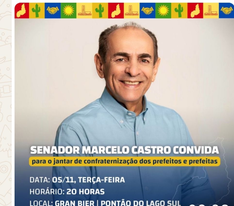 Marcelo Castro leva para o jantar