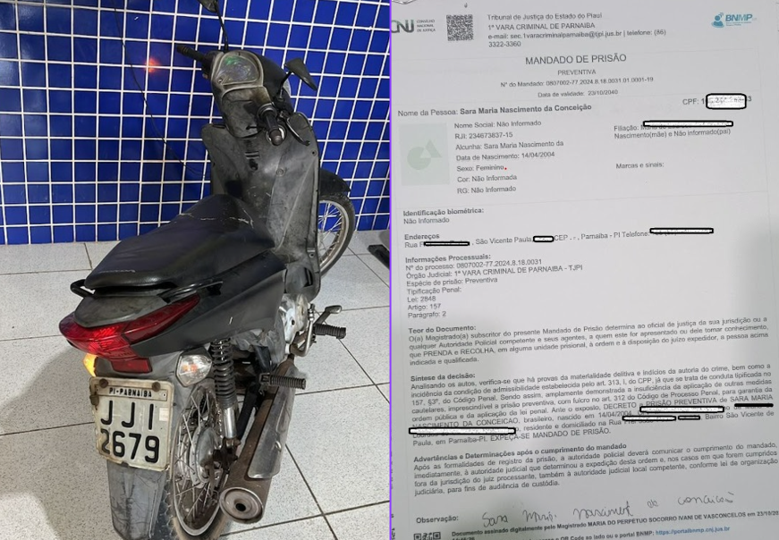 Moto Honda Biz que havia sido furtada.