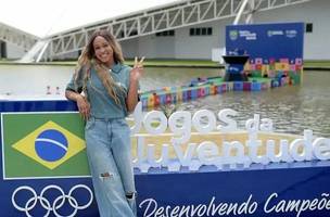 Rebeca Andrade é a embaixadora dos Jogos da Juventude 2024• Alexandre Loureiro/COB (Foto: • Alexandre Loureiro/COB)