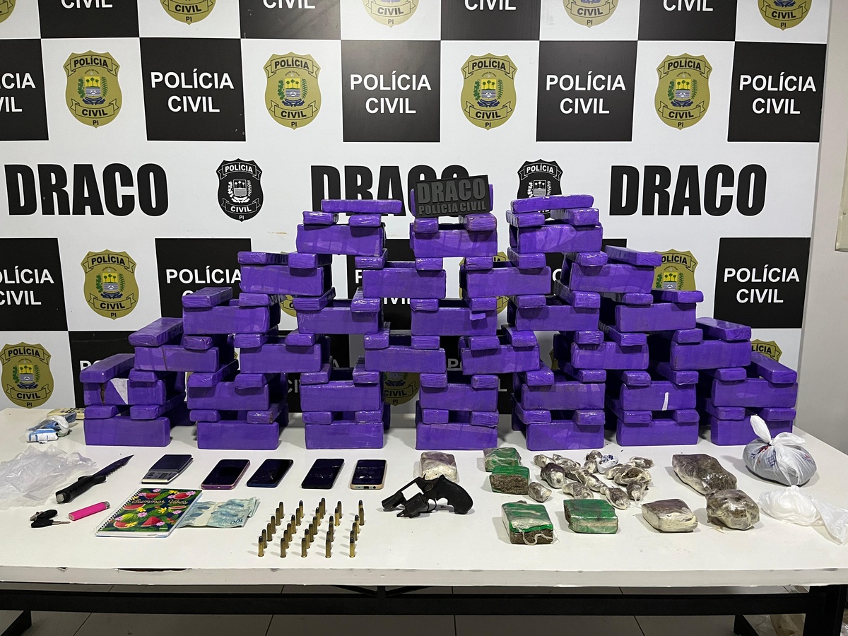 Tabletes de maconha apreendidos