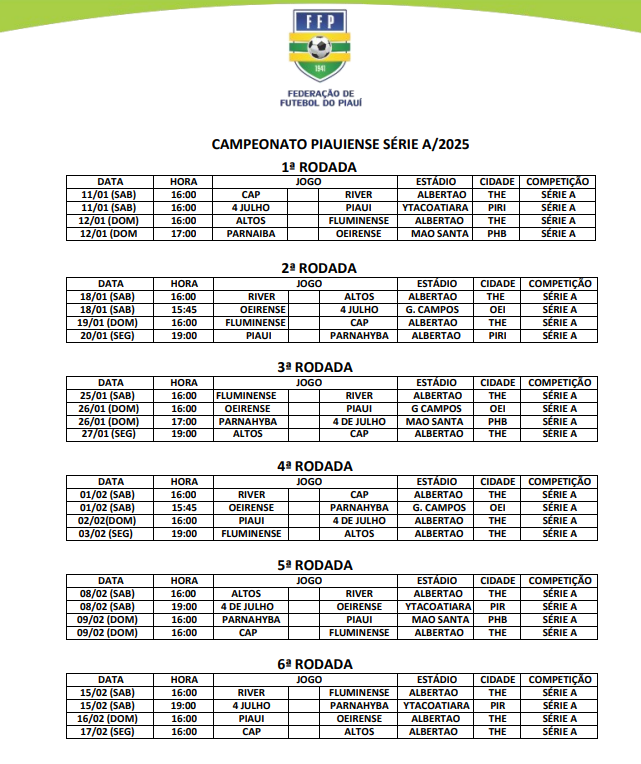 CAMPEONATO PIAUIENSE SÉRIE A/2025