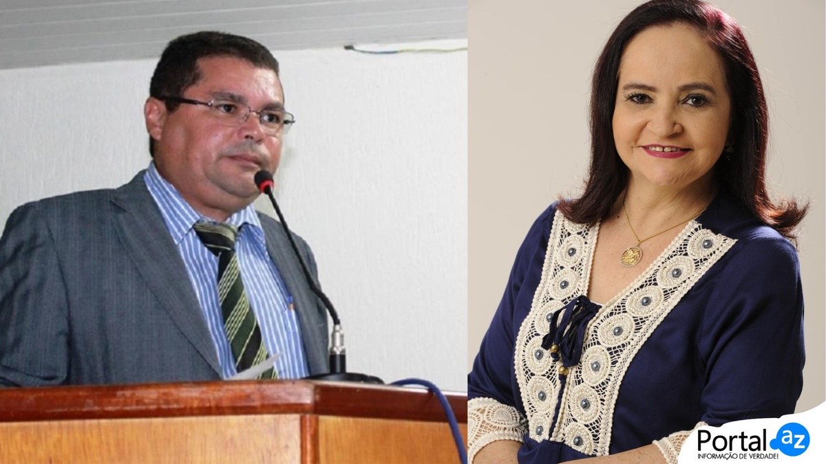 Carlos José, presidente da âmara e Betinha Brandão prefeita de Pedro II