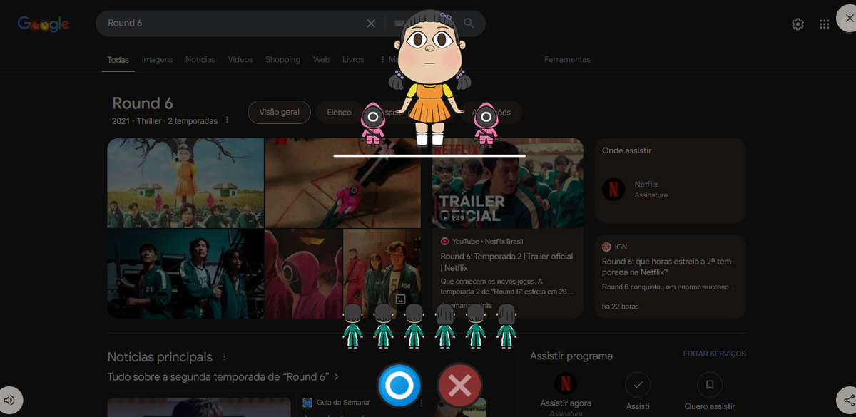 Descubra como ativar o easter egg de Round 6 no Google.