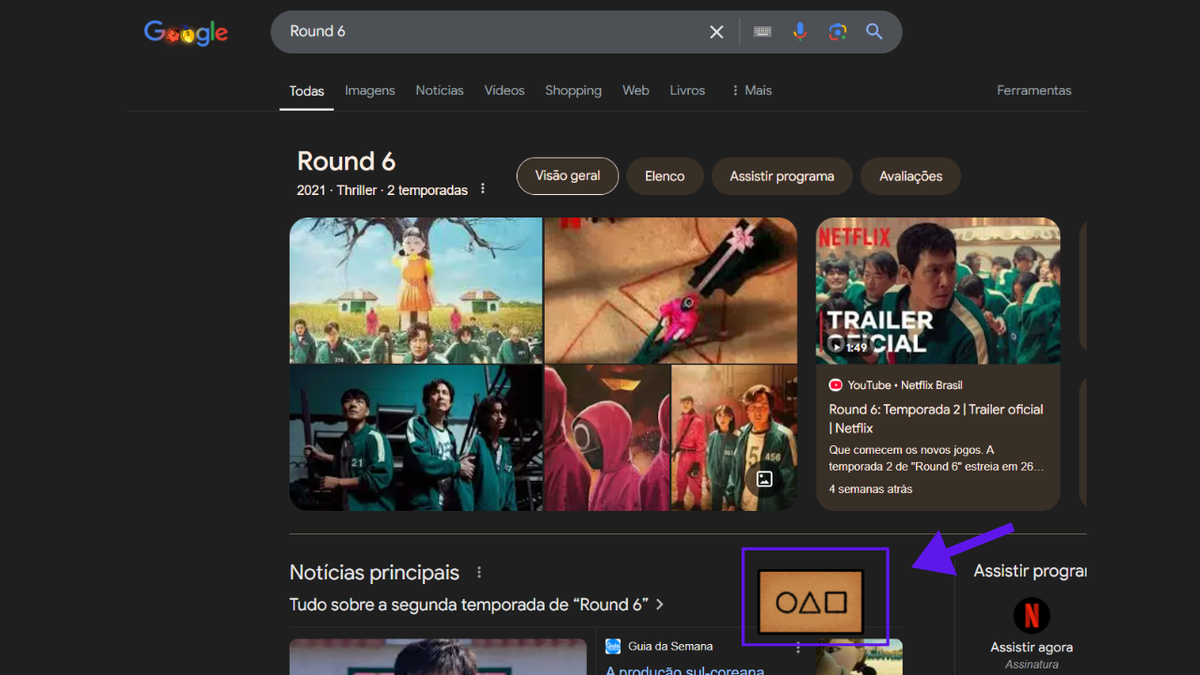 Descubra como ativar o easter egg de Round 6 no Google.