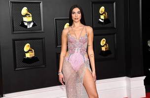 Dua Lipa comparece ao 63º Prêmio Grammy, no Centro de Convenções de Los Angeles, 14 de março de 2021• Foto: Kevin Mazur / Getty Images para The Recording Academy (Foto: • Foto: Kevin Mazur / Getty Images para The Recording Academy)