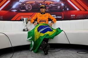 Gabriel Bortoleto em entrevista após o título da Fórmula 2• Foto: Divulgação/ @Formula2 (Foto: • Foto: Divulgação/ @Formula2)