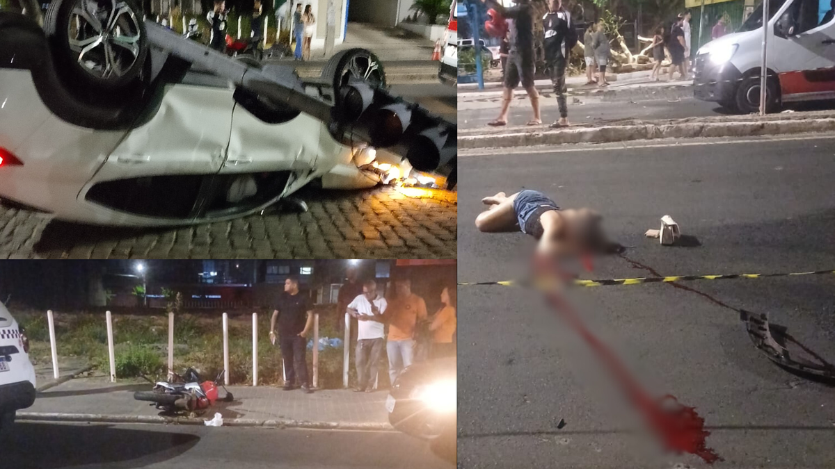 Mulher morre após colisão que fez carro capotar; motorista sai sem ferimentos.