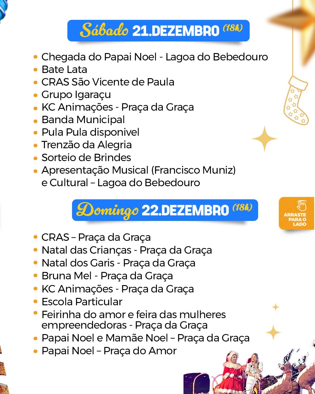 Programação 21 e 22/12.
