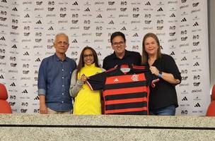 Rebeca Andrade renova contrato com o Flamengo (Foto: Reprodução/Caio/Lance)