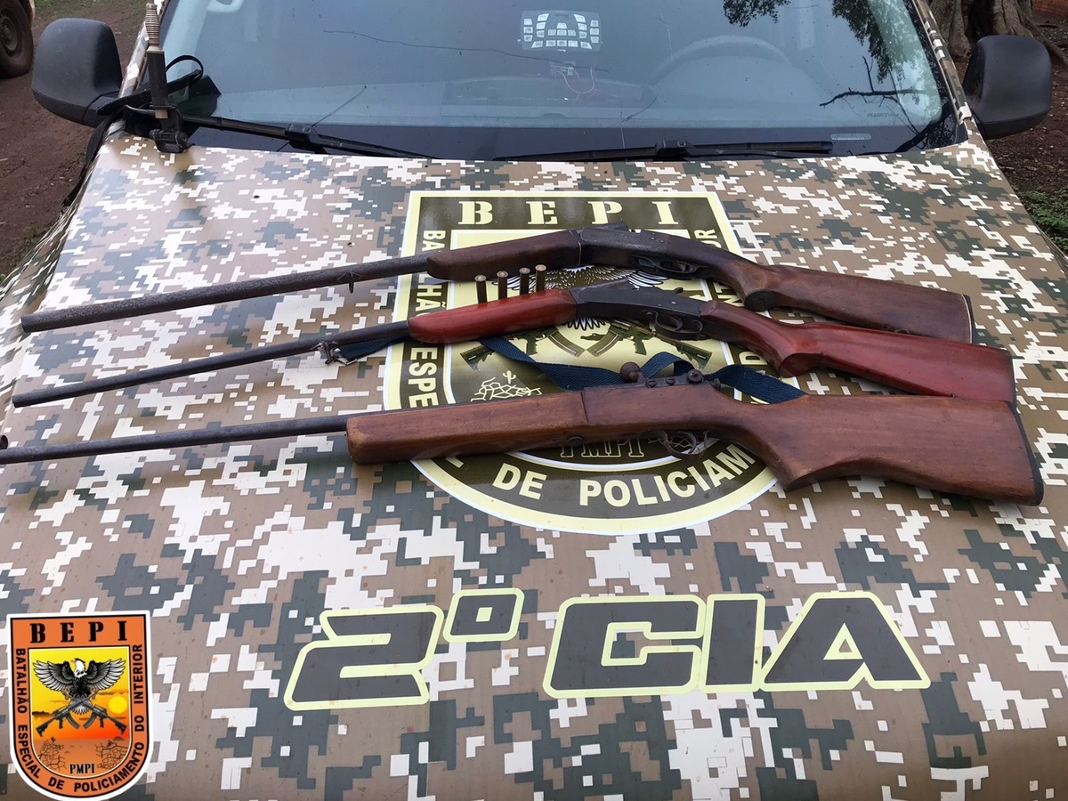 Armas apreendidas durante a ação