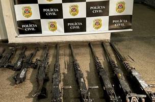 Armas furtadas (Foto: Gov Tarcísio de Freitas/instagram)