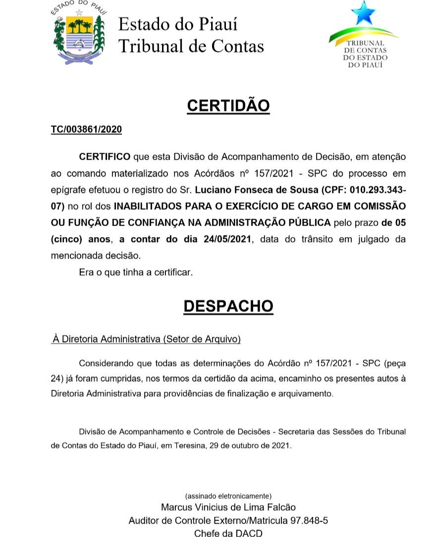Essa certidão tem o mesmo valor dos pareceres do tribunal, que terminam não dando em nada?