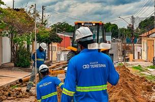 Extensão da rede de esgoto da capital (Foto: Governo do Piauí)