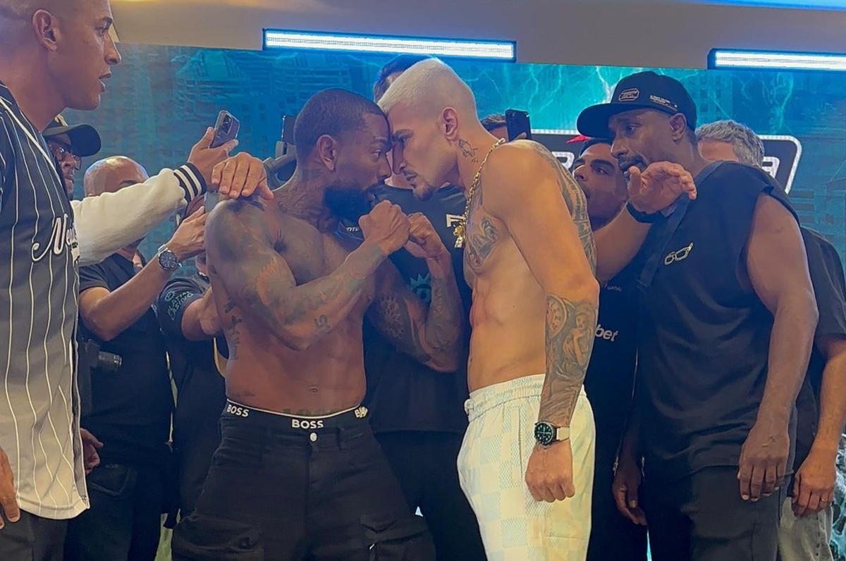 Nego do Borel e MC Gui na encarada, antes da luta