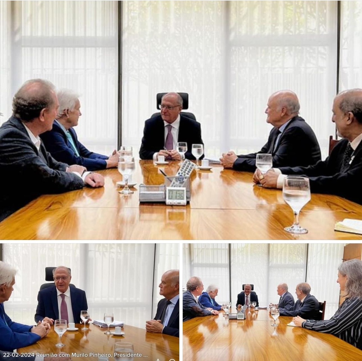 O vice presidente Alckmim recebeu os dirigentes da FNE, entre eles, Florentino Filho