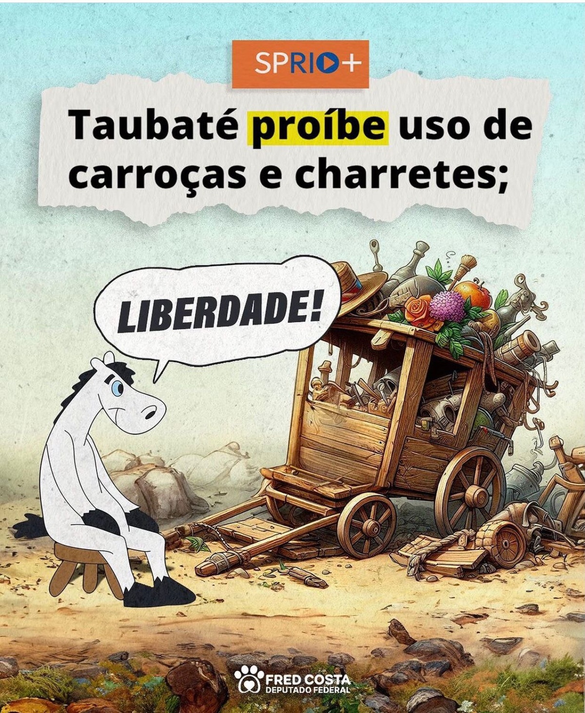 Olha aí: em Taubaté já é real: fim do uso de carroças e charretes