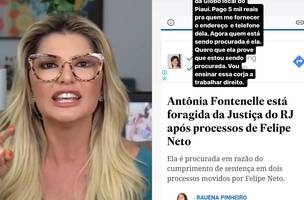 Antônia Fontenelle ameaça e expõe jornalista piauiense após matéria sobre perca de processo para Felipe Neto (Foto: Reprodução)