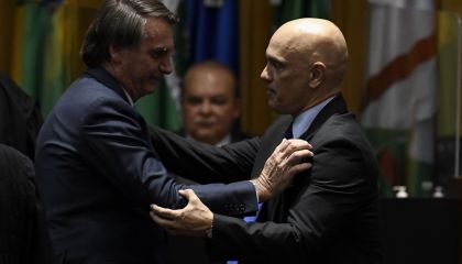 Bolsonaro e Alexandre de Moraes em19 de maio. 19/05/2022
