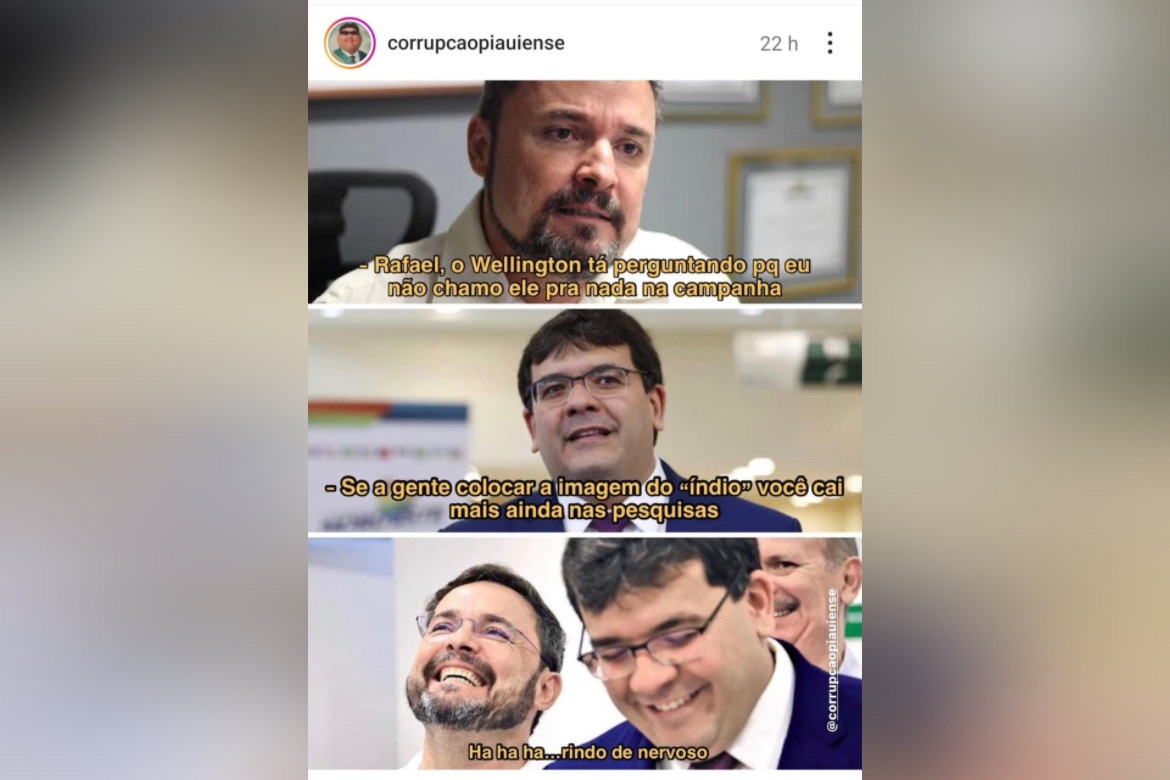 Meme da página Corrupção Piauiense