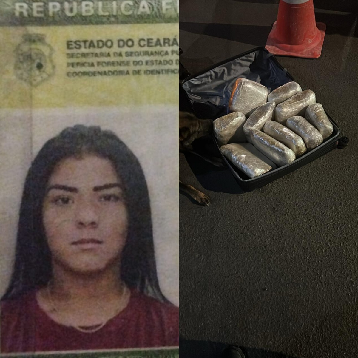 Mulher presa com 15 kg de skank