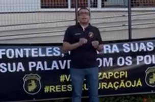 O presidente do Sinpolpi, sozinho, num movimento que começa a perder força dentro da própria categoria (Foto: Reprodução)