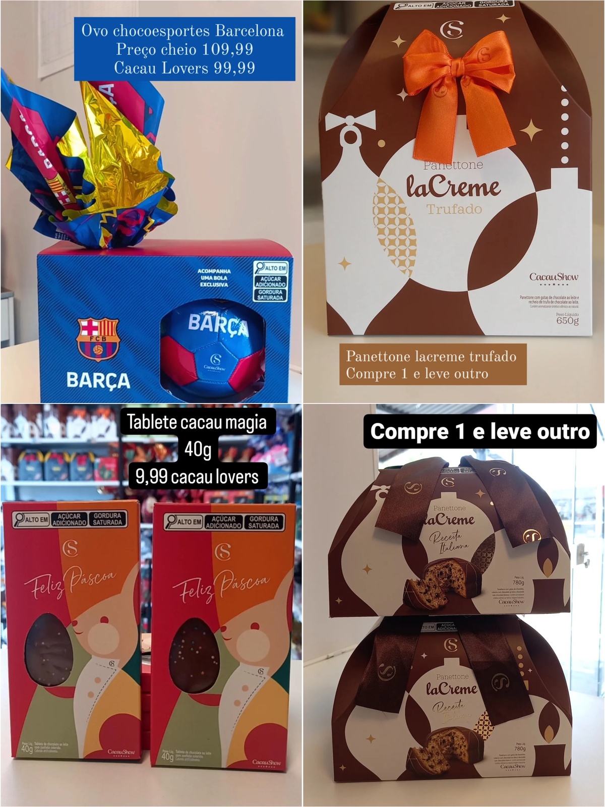 Ofertas de chocolates na Cacau Show para a Páscoa 2024