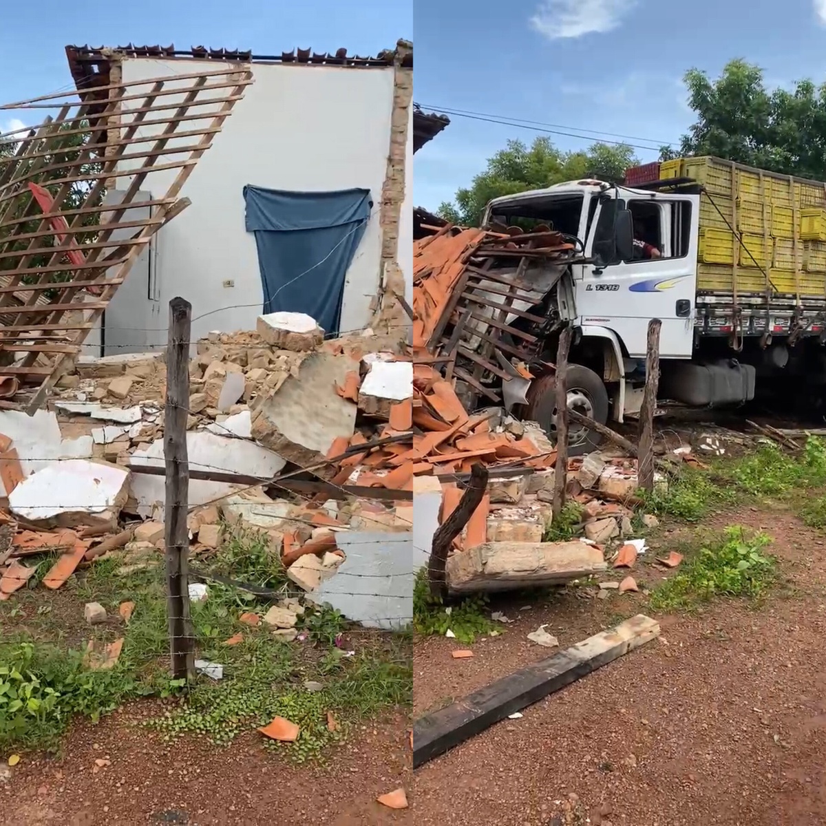 Passageiro morre após caminhão atingir residência