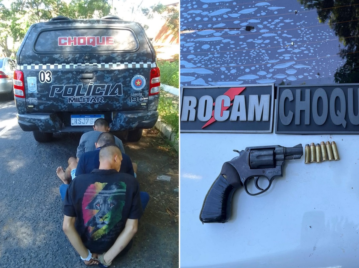 Três suspeitos foram presos sob posse ilegal de arma de fogo