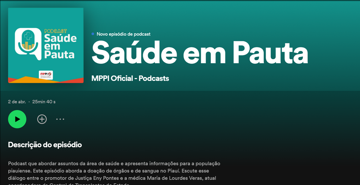 Podcast Saúde em Pauta no Spotify