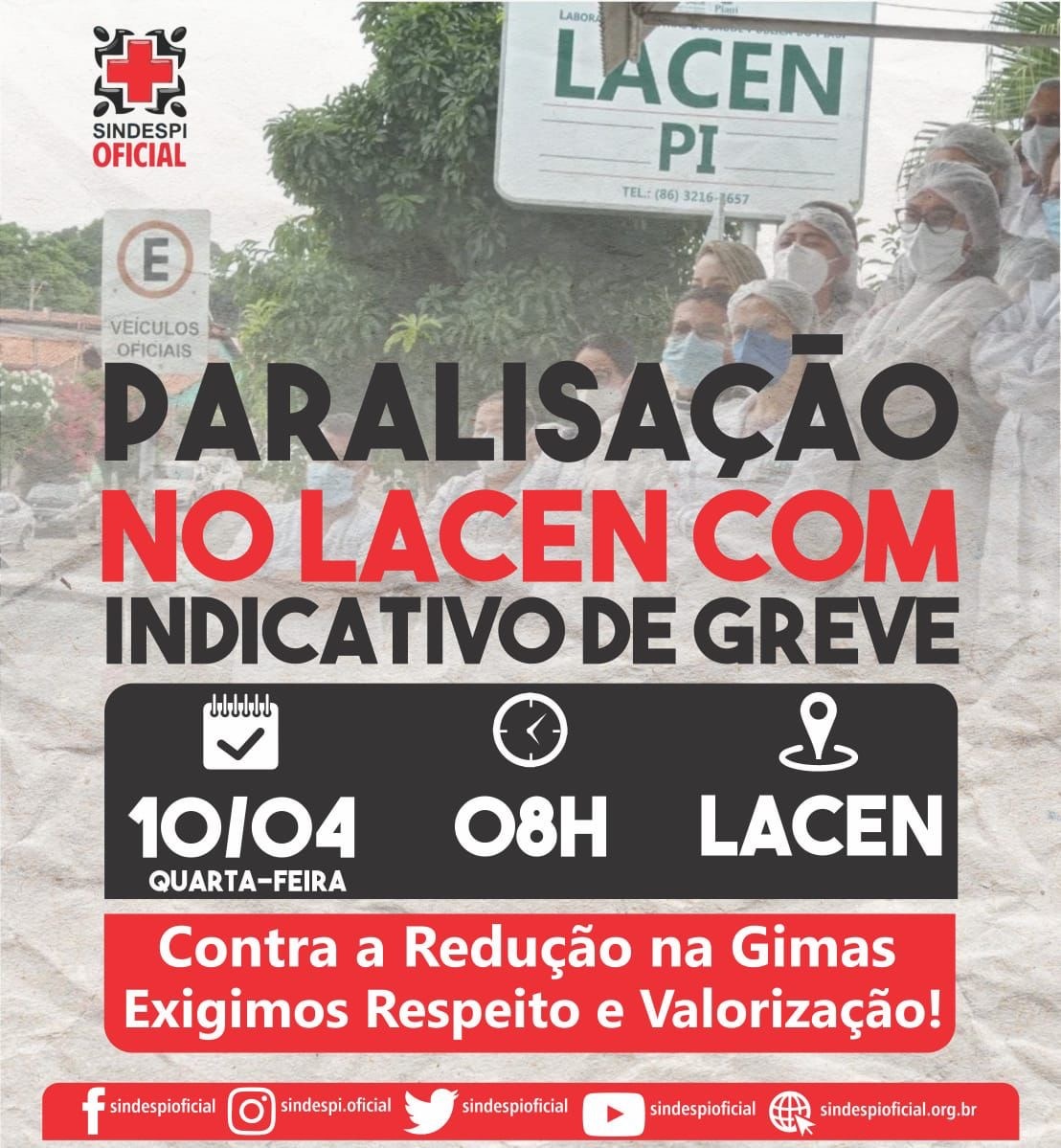 Servidores do LACEN fazem paralisação