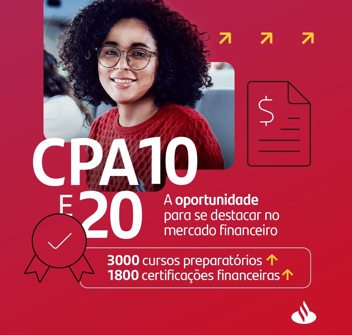 A bolsas de estudo são para cursos preparatórios das certificações CPA-10 e CPA-20