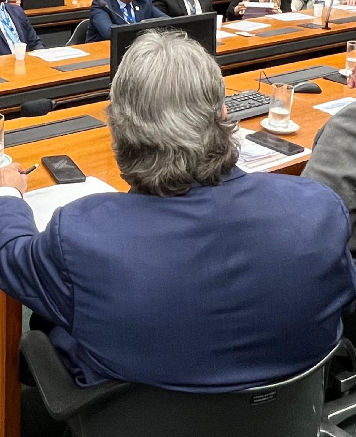 Já nesse perfil, os cabelos se avolumam descendo aos ombros