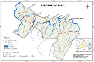 Mapa do litoral do Piauí (Foto: IBGE)