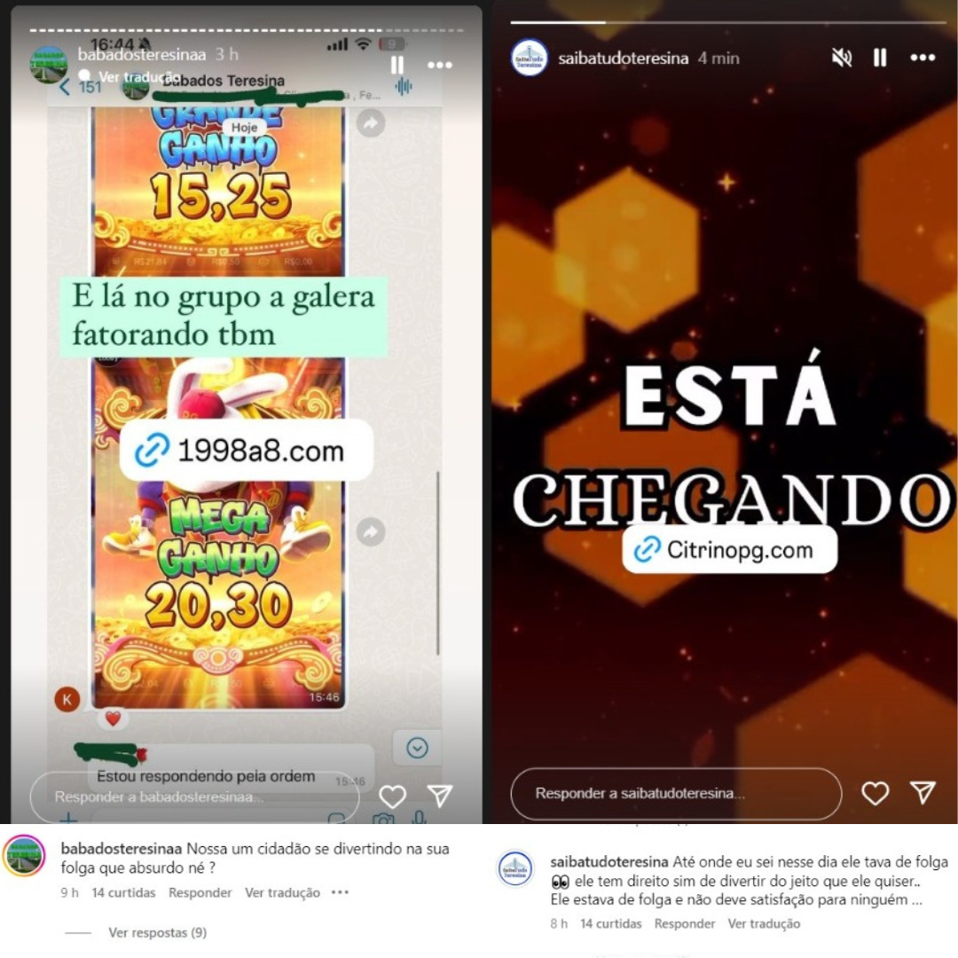 Páginas que saem em defesa de Mota, divulgam jogos de azar