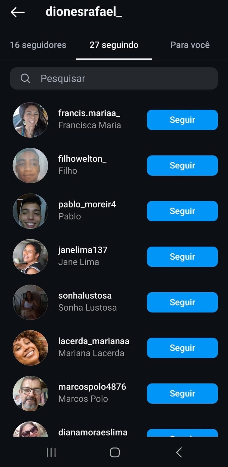 Perfis falsos