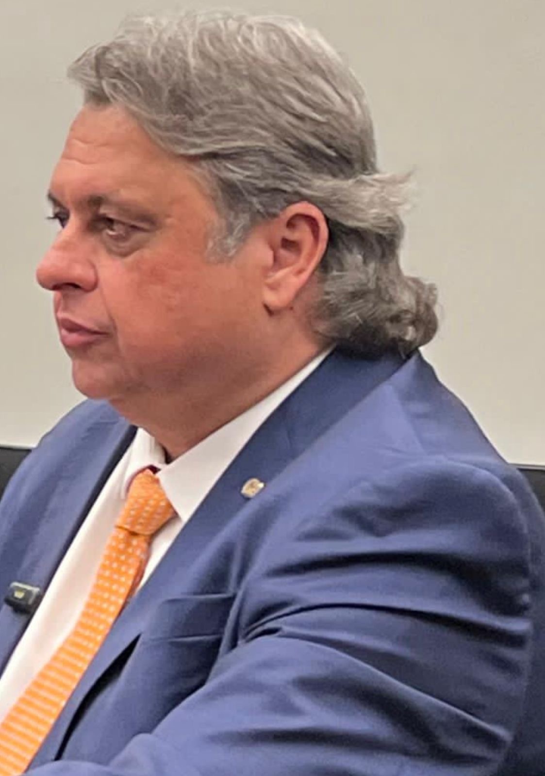 Por esse perfil, o deputado mostra espessa cabeleira