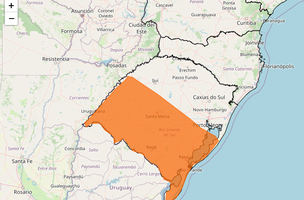 Previsão é de fortes chuvas em grande parte do Rio Grande do Sul (Foto: Reprodução/Inmet)