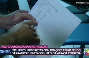 Reportagem entrevistou voluntários que foram multados a caminho do estado com doações (Foto: Reprodução/SBT)