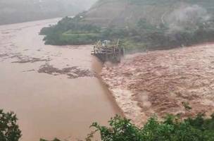 Rio Grande do Sul, rompimento parcial da barragem 14 de Julho (Foto: Reprodução)