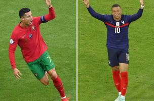 Cristiano Ronaldo e  Kylian Mbappe (Foto: Reprodução)