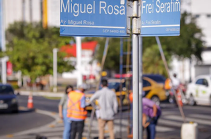Cruzamento da Av. Frei Serafim com Miguel Rosa. (Foto: Reprodução/GP1)