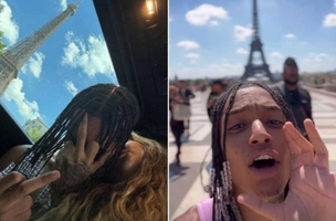 Em março deste ano, o rapper se envolveu em uma polêmica ao se apresentar no Lollapalooza com uma camisa estampada com o rosto de seu pai. (Foto: Reprodução/Instagram)