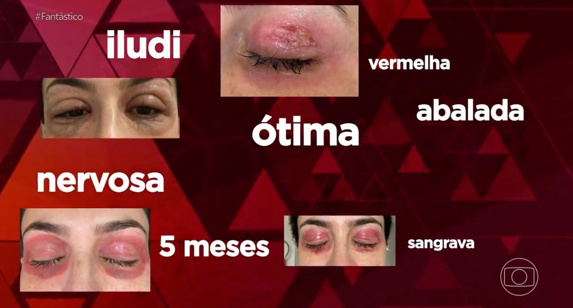 Imagens enviadas ao Fantástico por outra cliente de Nathália