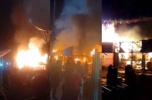 Incêndio atingiu barracas no festejo em Campo Maior (Foto: Reprodução)