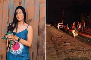 Nailla Maria Gonçalves e seu cachorro Théo morrem atropelados por carro em rodovia no Piauí (Foto: Reprodução/Divulgação/GPM)