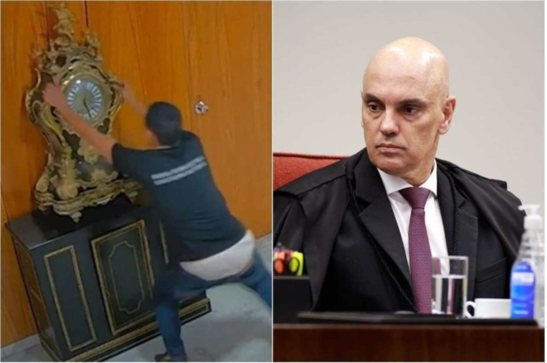 O homem confessou ter quebrado o relógio histórico e rasgado uma poltrona no Palácio
