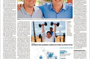 O jornal destaca a amizade entre Fufuca e Ciro e, também as obras do governo Luna nas cidades de Ciro (Foto: Reprodução)