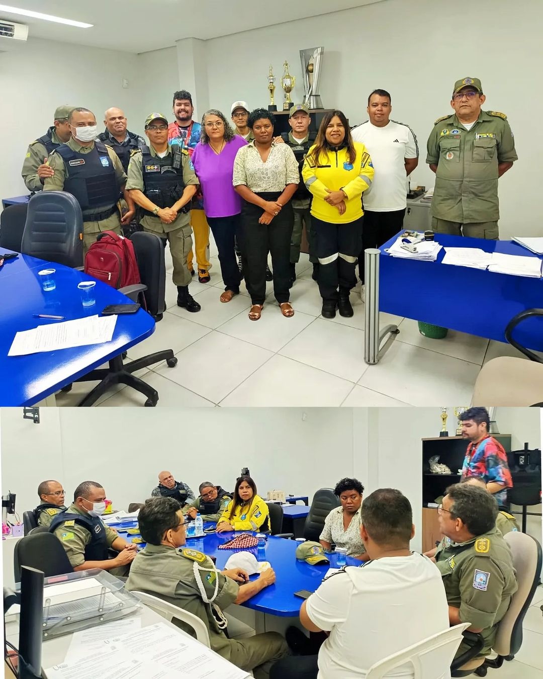 Reunião do Grupo Matizes com a Polícia Militar e Strans para tratar sobre a logística do trânsito na Avenida Raul Lopes e imediações, bem como de pontos relativos à segurança do evento.