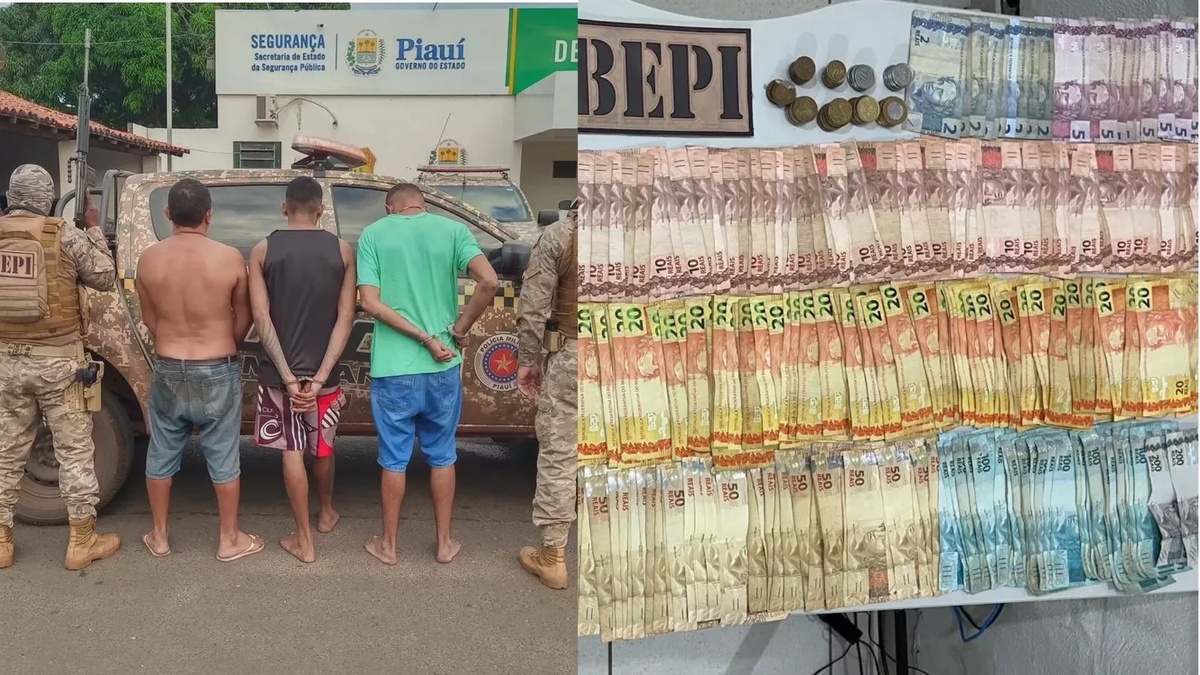 Três homens são presos por porte ilegal de arma de fogo e tráfico de drogas
